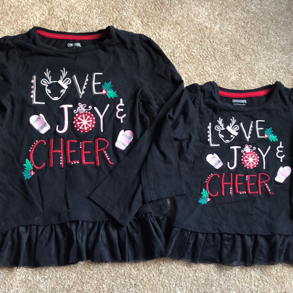 Gymboree matching sister holiday shirt set